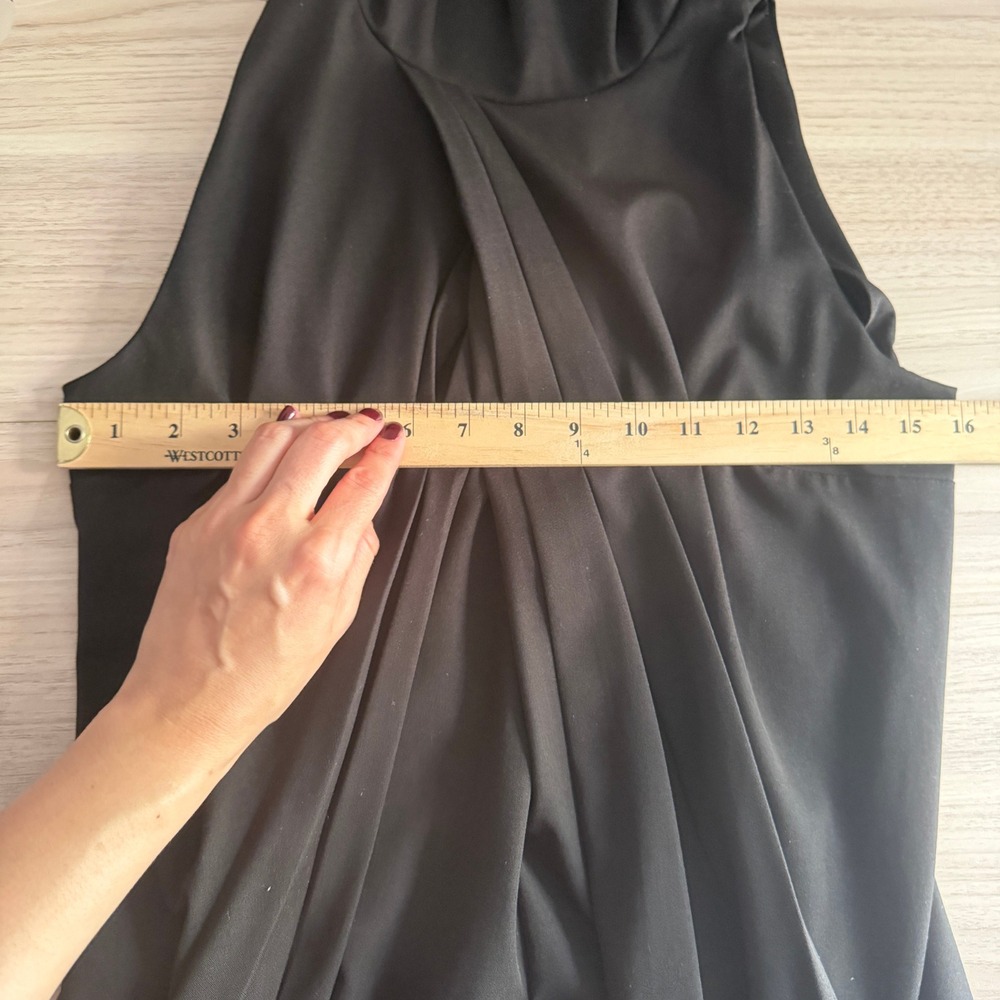 Malloni Italian Pleated Cowl Neck Sleeveless Dress Black IT 42 US 6 - Picture 9 of 11
